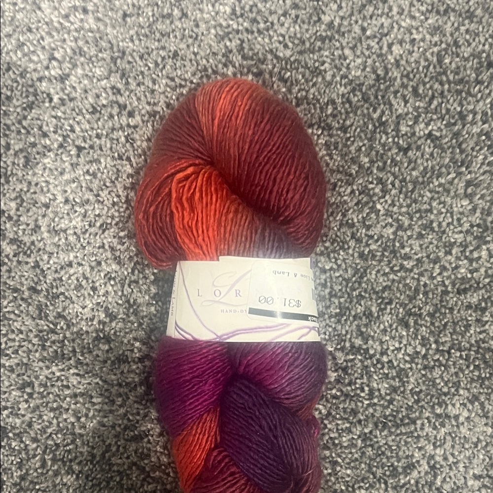 Lorna’s Laces Hand-Dyed 50% Wool 50% silkYarn - Red, Orange, Purple